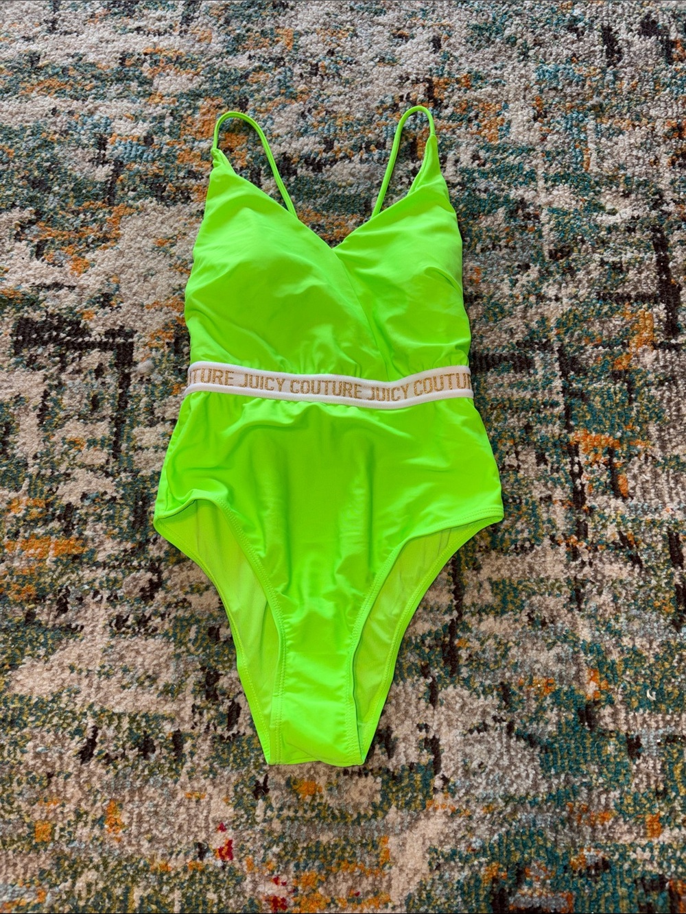 🆕Juicy Couture Neon Green One Piece Swimsuit, Size S